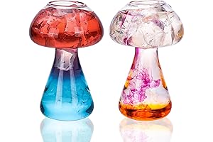 2pcs 8.5oz Mushroom Glasses, Cute Cocktail Glass Creative for Martini Juice Wine Champagne