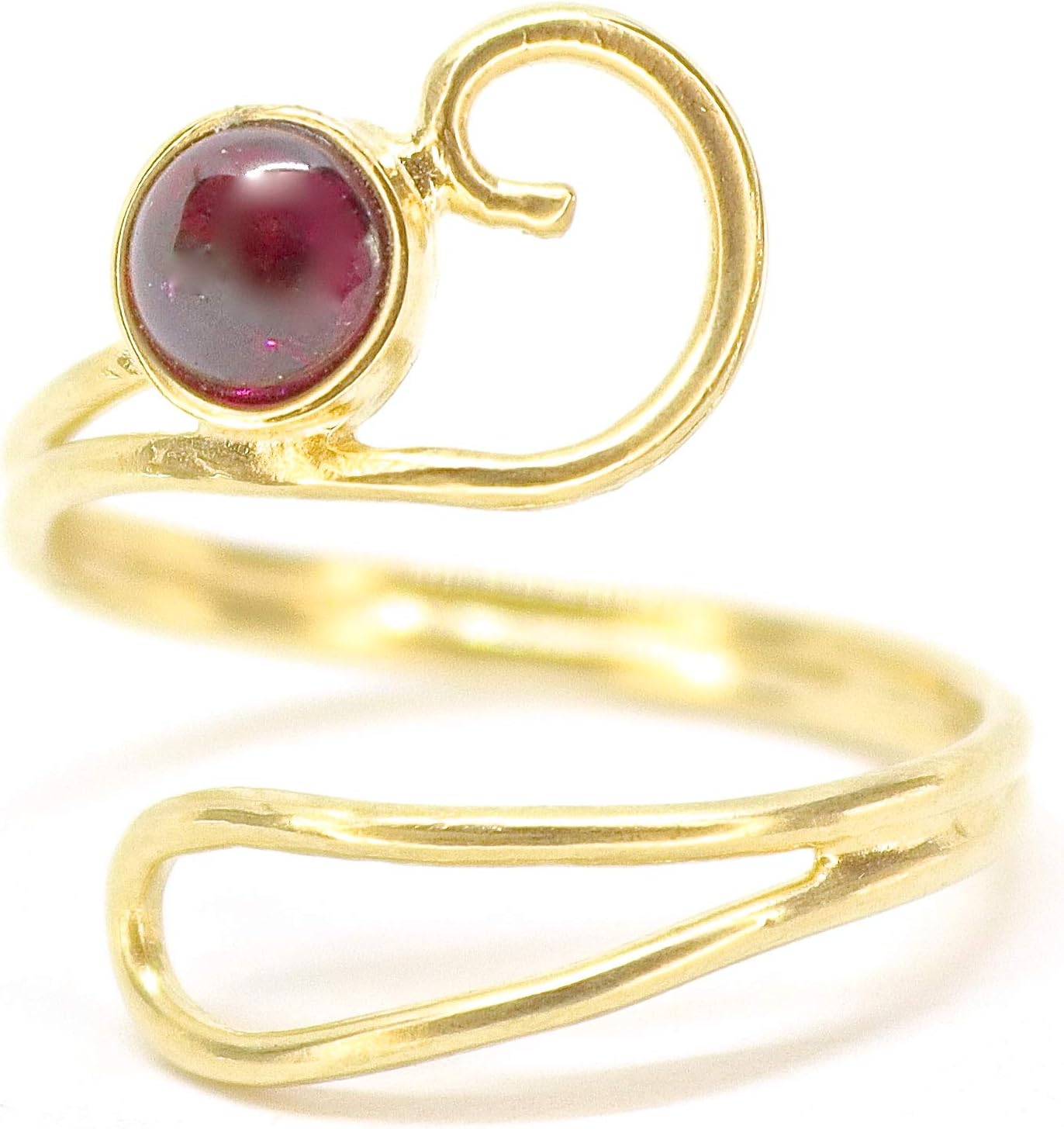 Garnet gold plating open ring for women, Adjustable red stone Ring, Gift for Her, Natural genuine garnet ring, Rings for teen girls, Vintage ring, Adjustable ring size 4-9 - Image 8