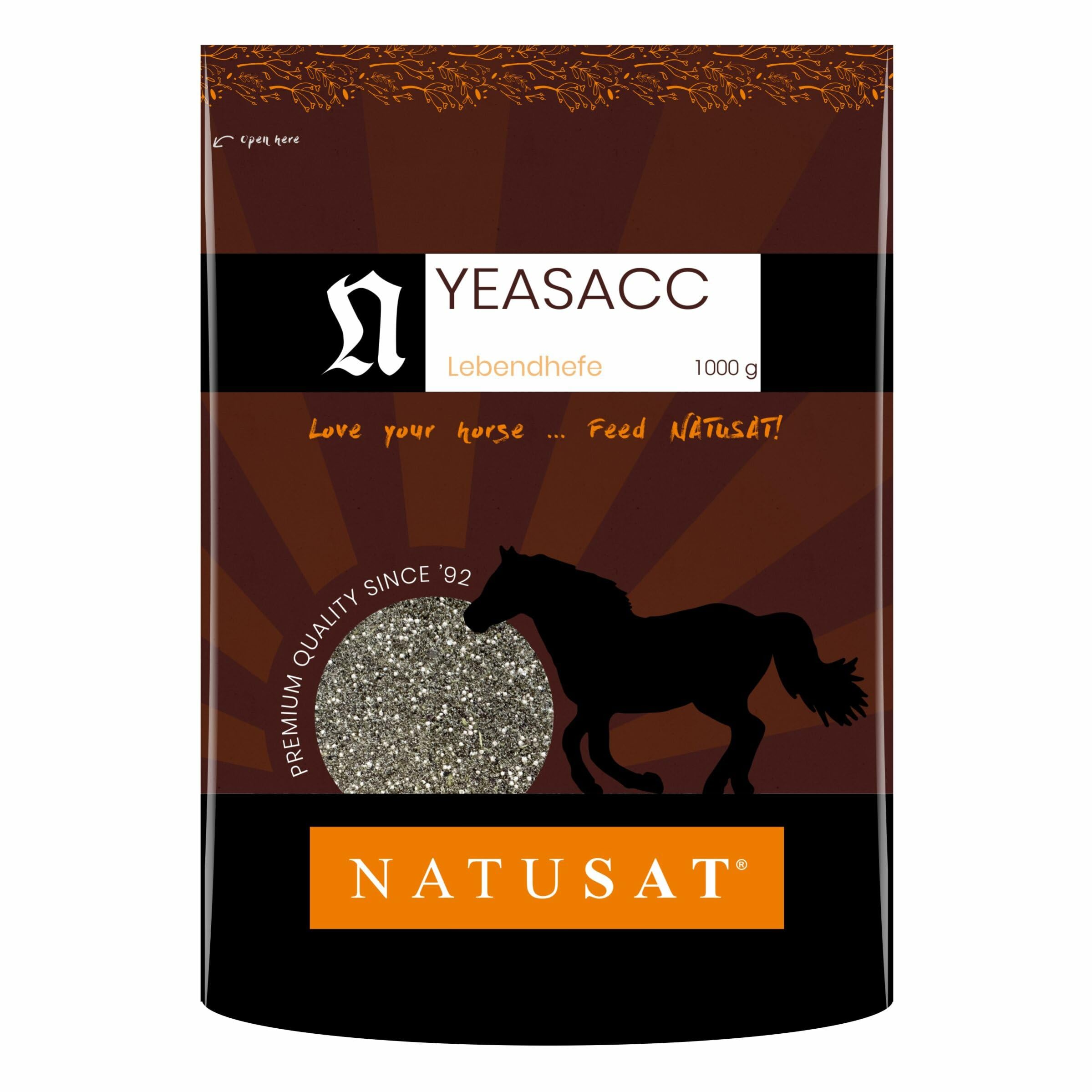 NATUSAT Yea-sacc Lebendhefe Pulver - Biokraftwerk Probiotikum, Darmflora, Ergänzungsfuttermittel für Pferde (1000 g)