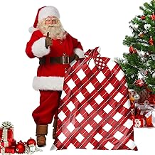 SULOLI 1PC Extra Large Christmas Sacks for Gift Extra Large Gift Bags for Presents Xmas Sacks Large with Gift Tags & Tie(36x44")