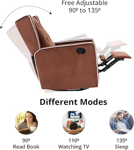 Miniatura 7 de Relájate con tu bebé, relájate con estilo con Odelia reclinable giratorio de 360, silla de maternidad para lactancia materna con amortiguación de