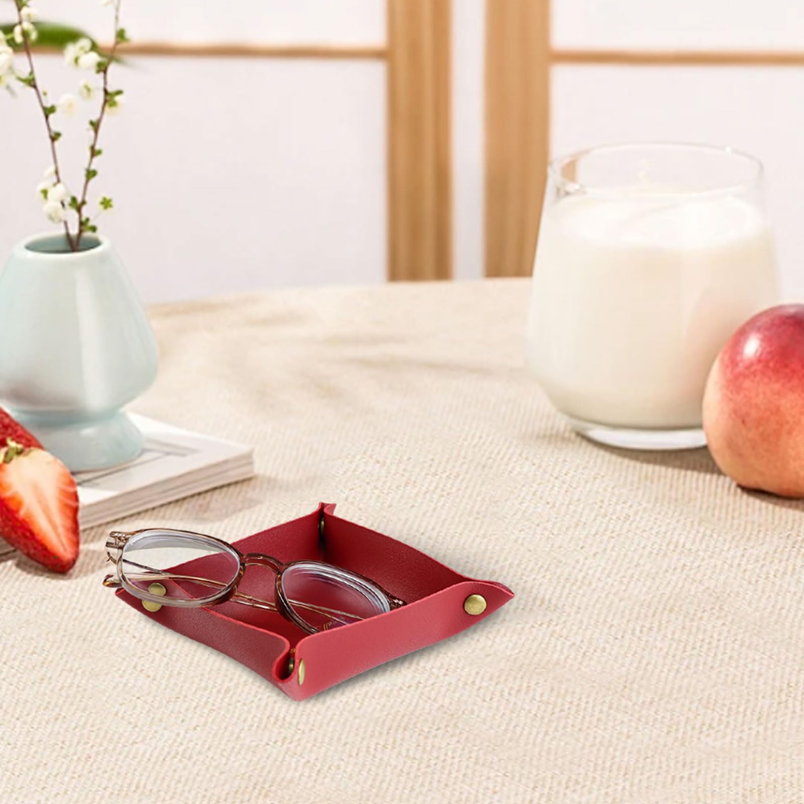 WisePoint Vassoio Portaoggetti In Pelle PU - 2 Pezzi Colorati Per Organizzare Chiavi, Monete E Gioielli - Foto 5