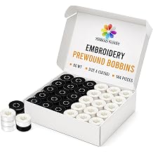 New ThreadNanny 144 Black & White Pre-Wound Bobbins for BROTHER Embroidery Machines Compatible with PE-700, PE700II, PE-750D, PE-770, PE-780D, Innovis 1000, Innovis 1200, Innovis 1250D And New