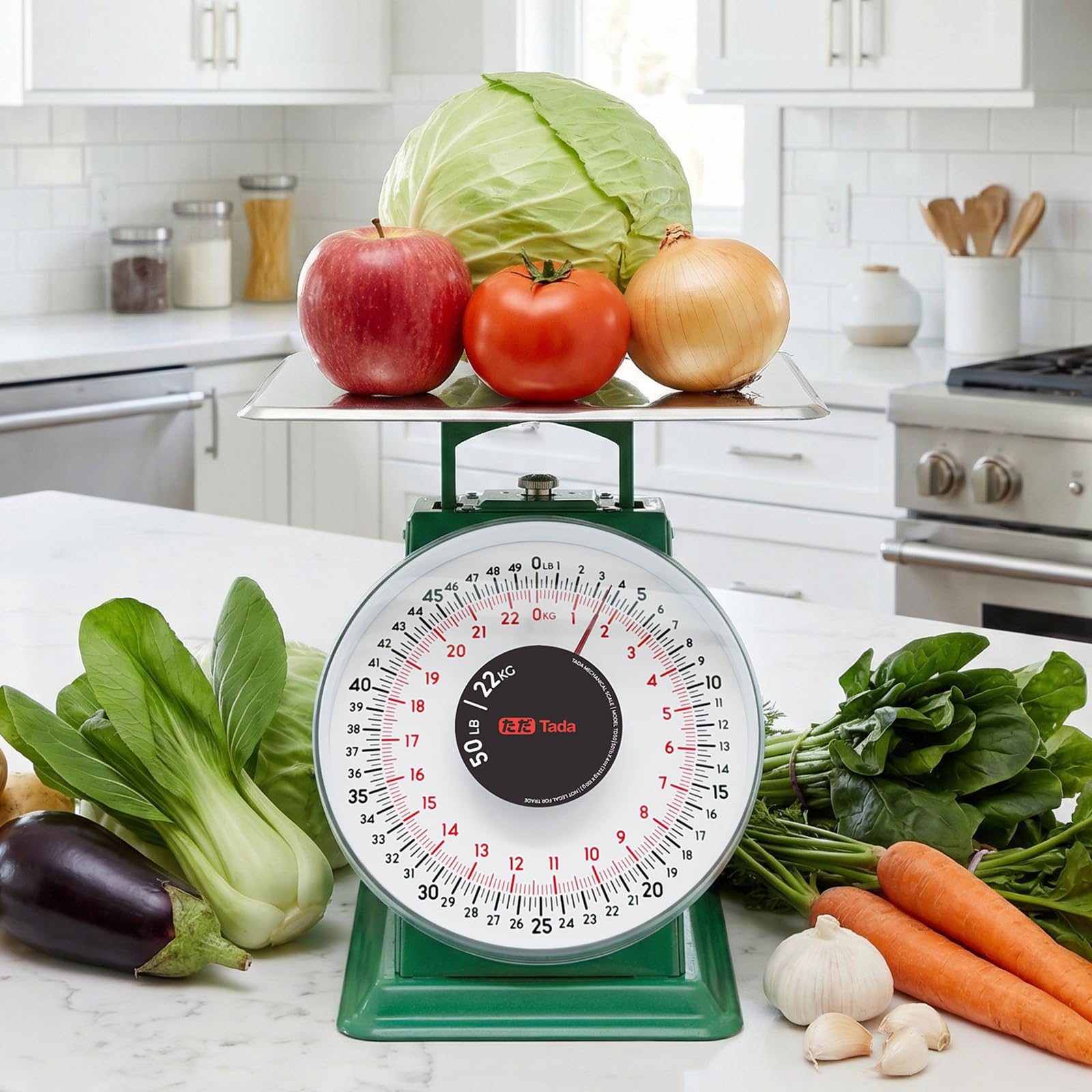 Tada Robuste Küchenwaage mit mechanischem Zifferblatt, 22,7 kg, mit Edelstahl-Plattform