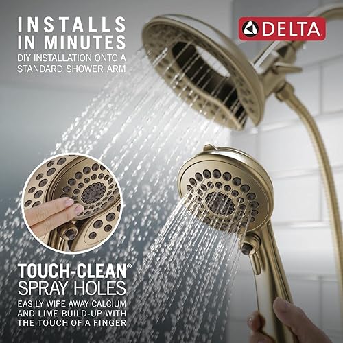Miniatura 13 de Delta Grifo 5-Spray Touch-Clean In2ition 2-en-1 Cabezal de ducha de mano dual con manguera, bronce veneciano 58569-RB-PK Bronce