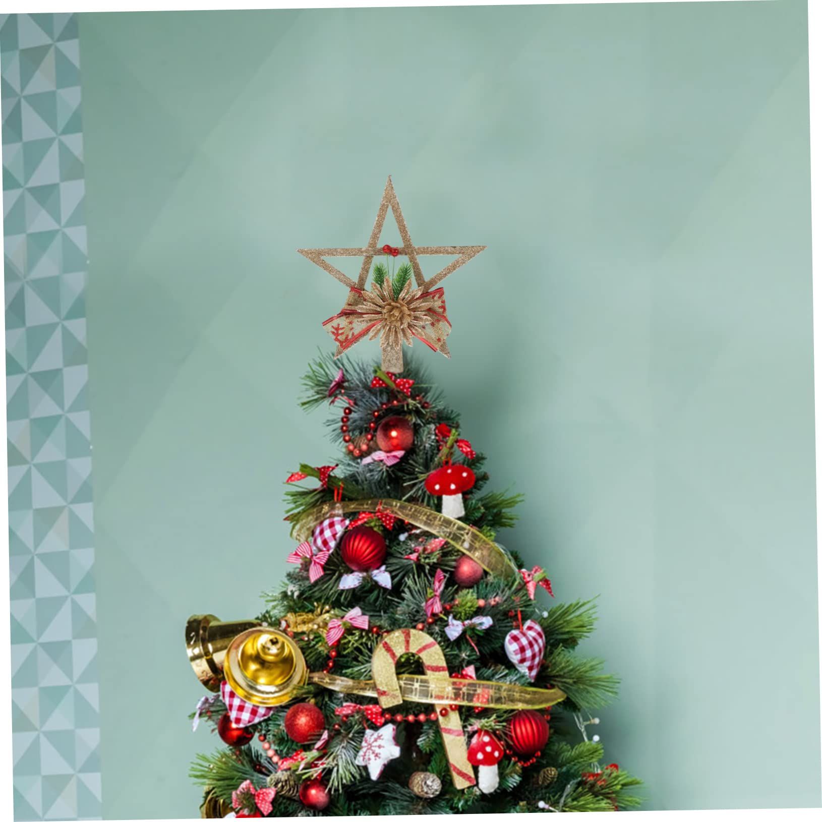 Alipis 5stücke Dekorative Weihnachtsbaumspitze Zackiger Stern Für Festliche Baumdekoration Wiederverwendbar Für Weihnachtsfeiern Und Fotokulissen