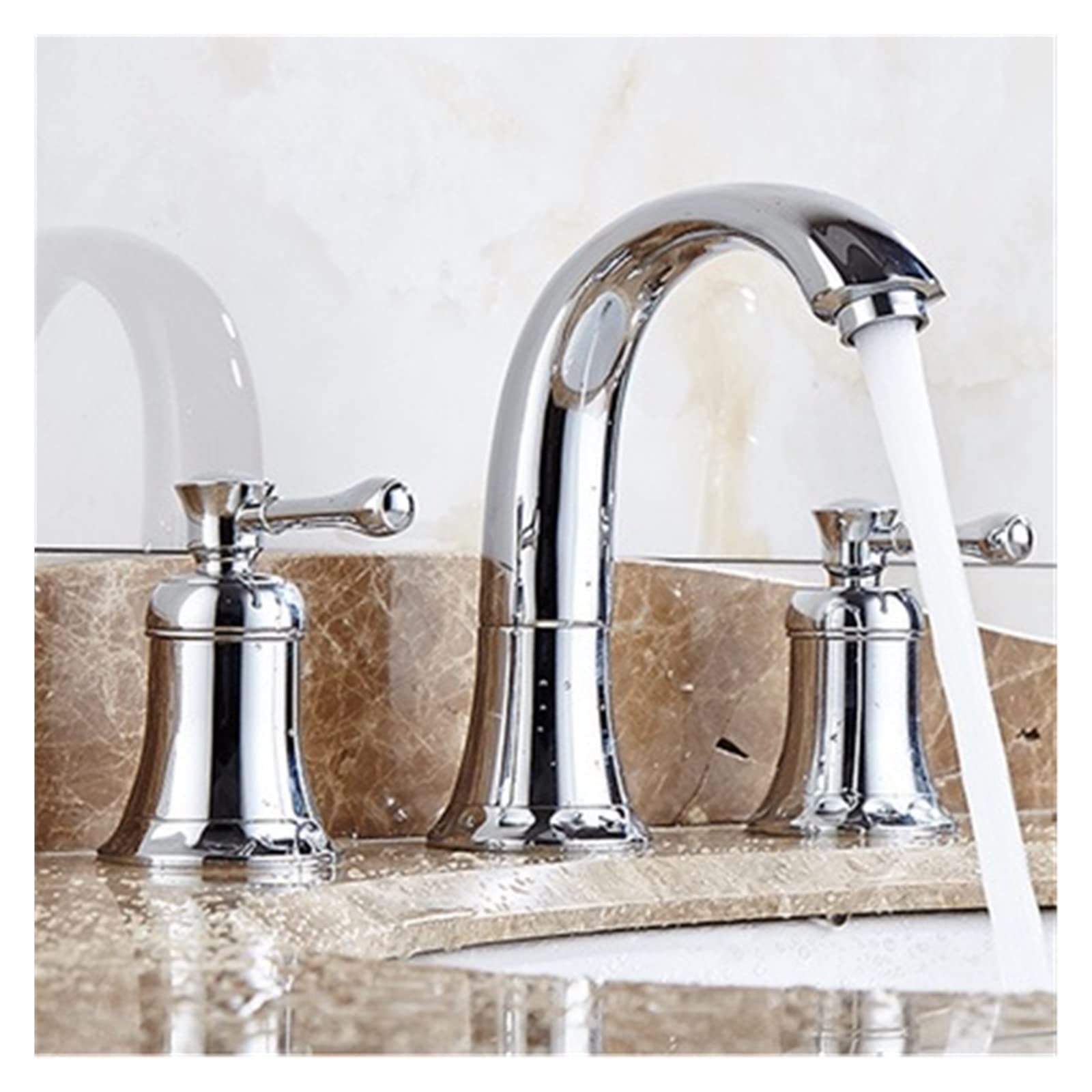 Mitigeur lavabo répandu pour vasque de salle de bain familiale 3 trous