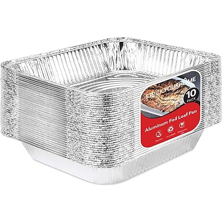 Aluminum Pans 9x13 Disposable Foil Pans (10 Pack) - Half Size Steam Table Deep Aluminum Trays - Tin Foil Disposable Pans Great for Cooking, Heating, Storing, Prepping Food