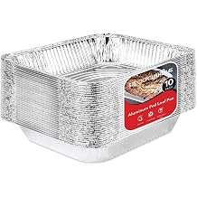Stock Your Home Aluminum Pans 9x13 Disposable Foil Pans 10 Pack - Half Size Steam Table Deep Aluminum Trays - Tin Foil Disposable Pans Great for Cooking, Heating, Storing, Prepping Food