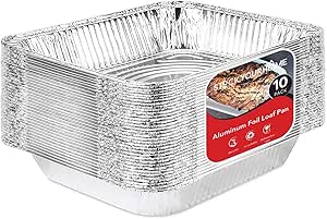 Aluminum Pans 9x13 Disposable Foil Pans (10 Pack) - Half Size Steam Table Deep Aluminum Trays - Tin Foil Disposable Pans Great for Cooking, Heating, Storing, Prepping Food