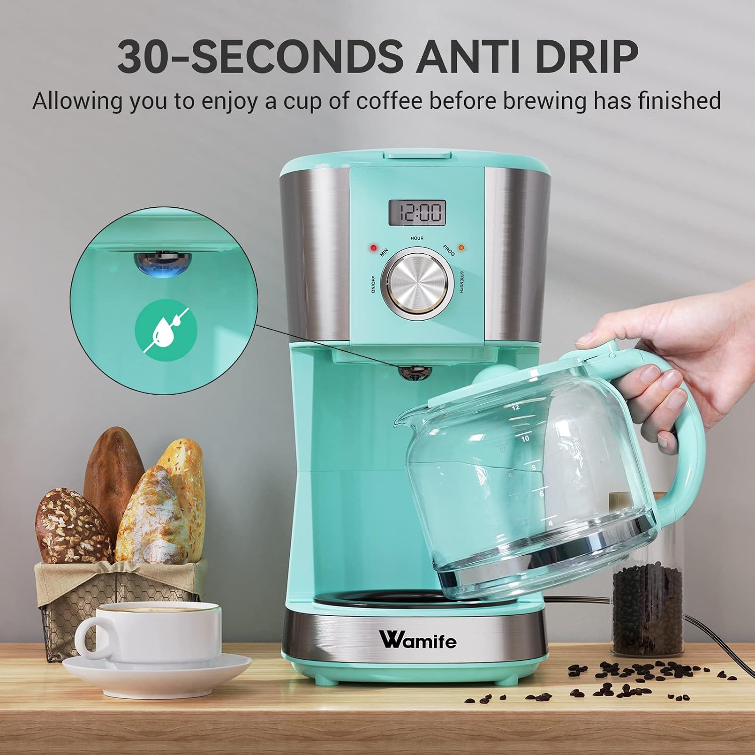 12 Cup Programmable Drip Coffee Machine 
