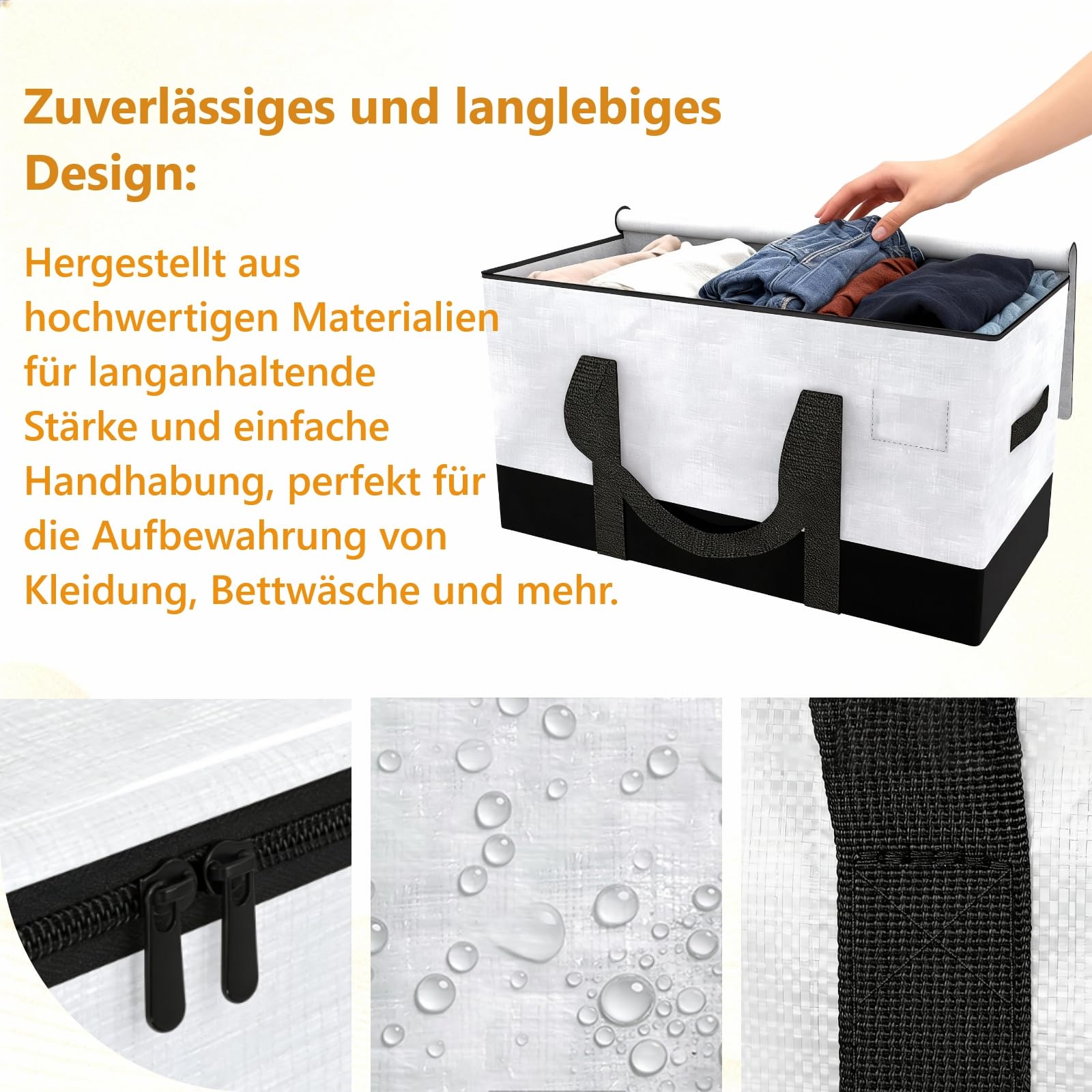 8-Pack Aufbewahrung Kleidung, Kleidung Aufbewahrung, Umzugskisten | Aufbewahrungstasche mit Griffe & Deckel für Kleidung Bettzeug Bettdecken Umzug Reisen,Alternativen zu Umzugskartons