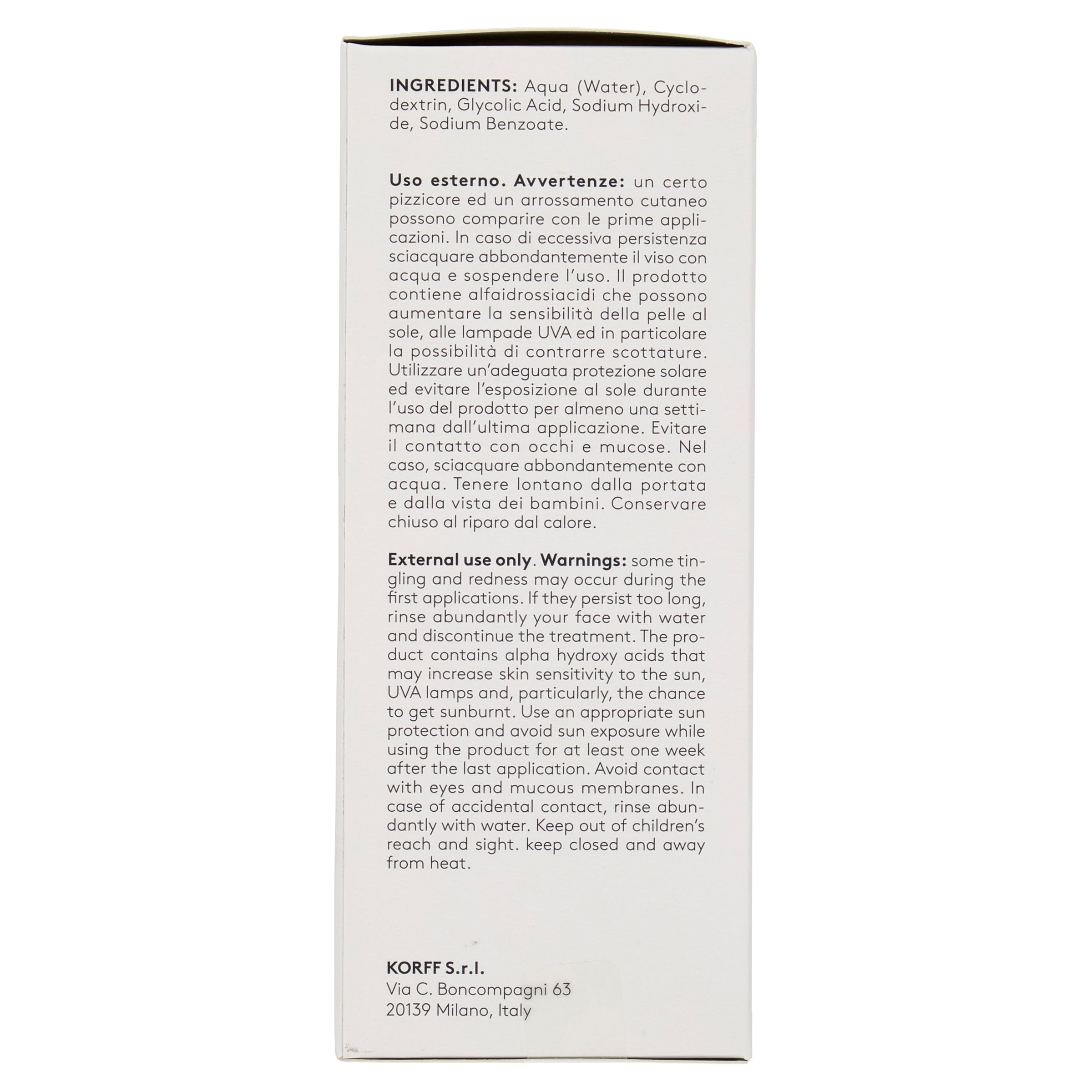 Korff Antiage Gly Soluzione Esfoliante, con un Complesso di Acido Glicolico, Favorisce il rinnovamento Cutaneo, per tutti i Tipi di Pelle, Confezione 100ml