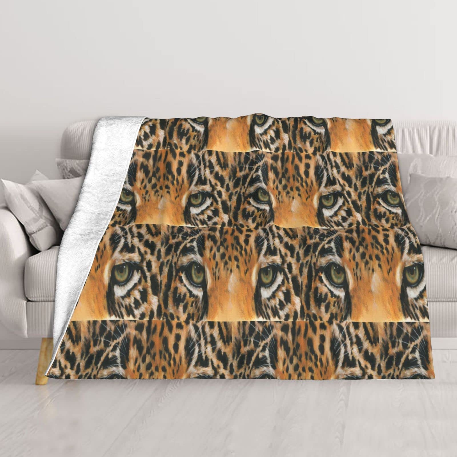 Couverture double couche douce Eye of the Jaguar pour lit canapé et climatisation d'été