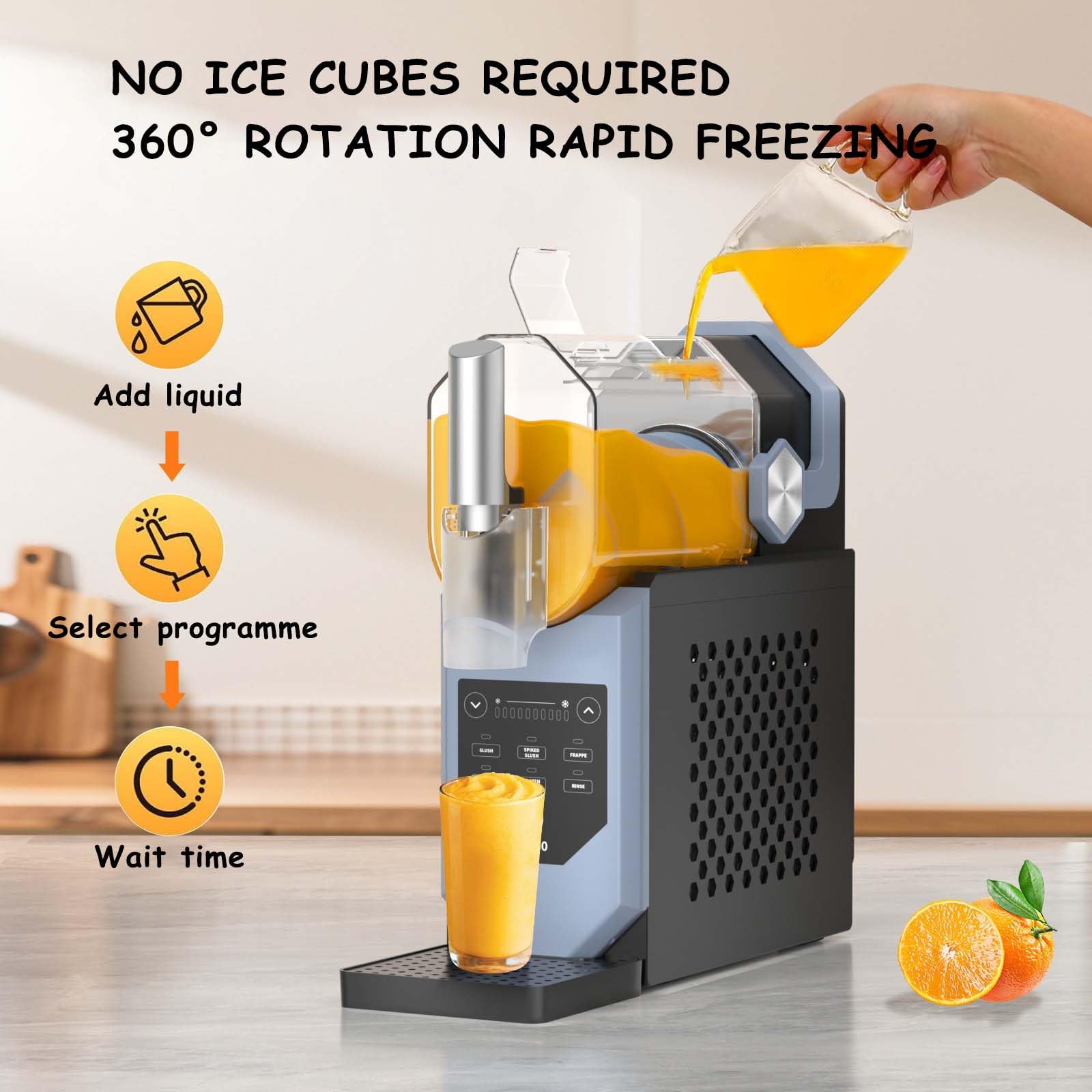Blender do smoothie, domowy, samoczyszczący, nie wymaga lodu, 5 trybów wstępnie ustawionych, odpowiedni do przygotowywania smoothie, shake'ów mlecznych, napojów i lodów.
