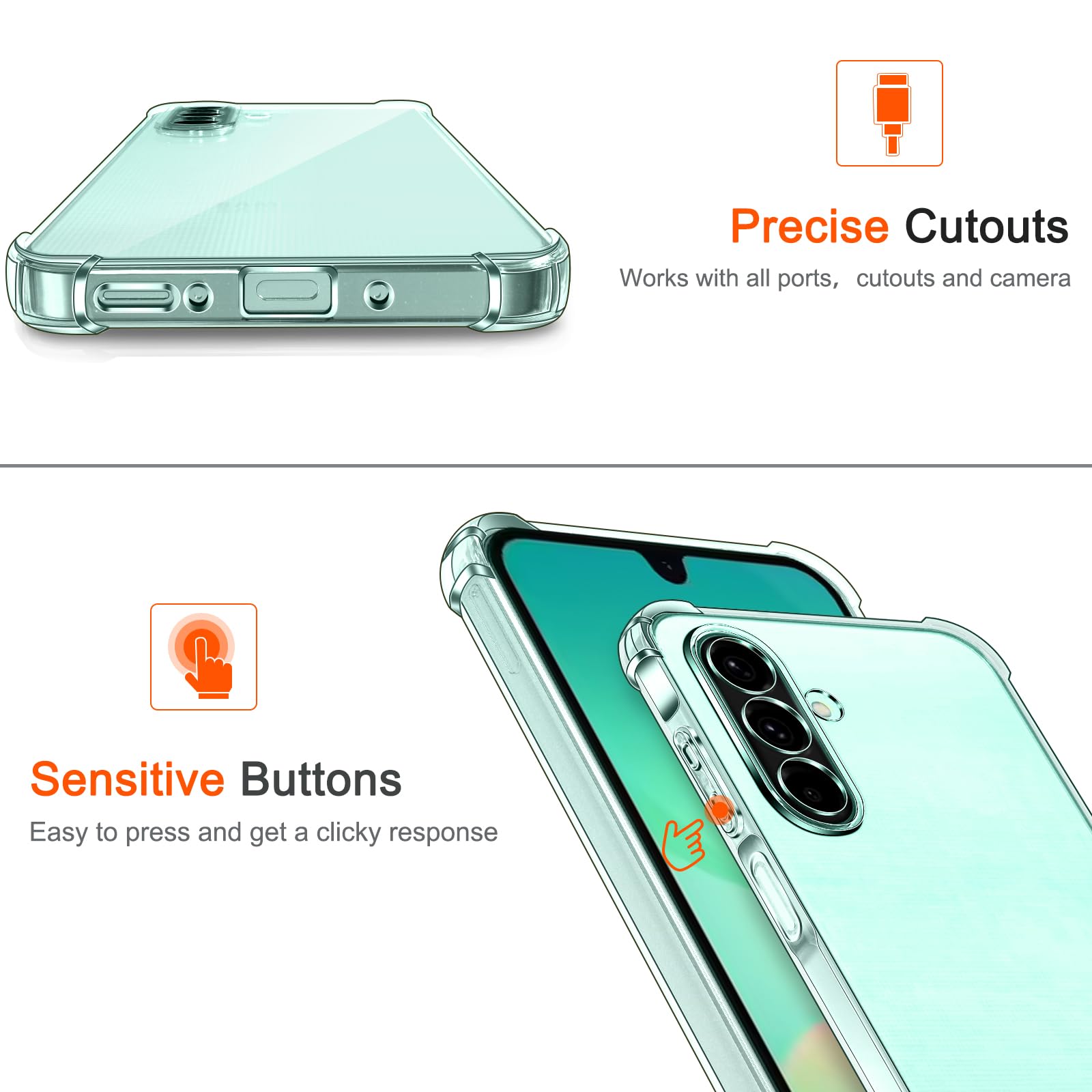 iVoler Cover per Samsung Galaxy A26 5G, Custodia Antiurto Trasparente per Assorbimento degli Urti con Paraurti in TPU Morbido, Sottile Morbida in Silicone TPU Protettiva Case