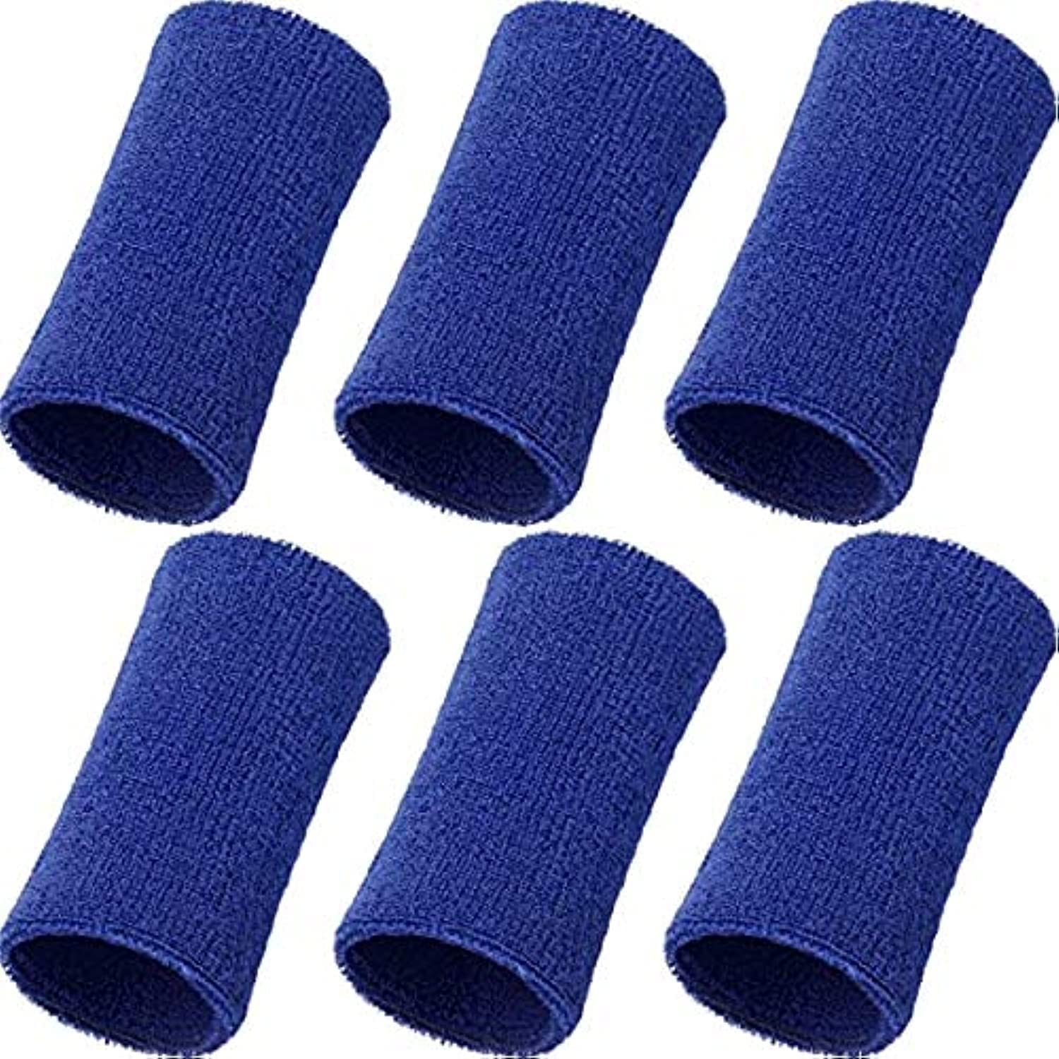 – 6 Inch Wrist Sweatband Sport Wristbands Elastic Athletic Cotton Wrist Bands Unisex for Football Basketball Running Athletic Sports