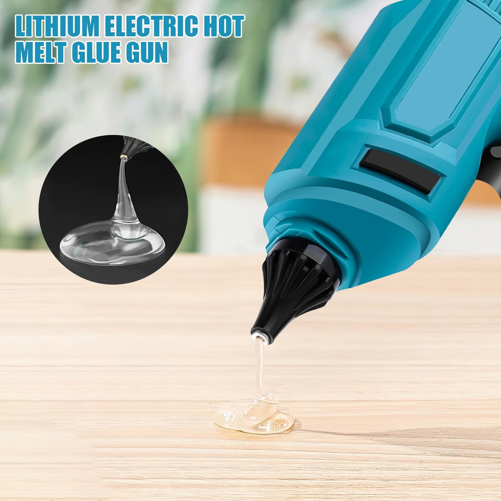Pistola Silicona Caliente Inalambrica 100W, Pistola Silicona Bateria | 2 Baterías 18V, 100W, 10 Barras 11mm, Calentamiento Rápido, Control de Temperatura por Chip Inteligente, Manualidades, Taller