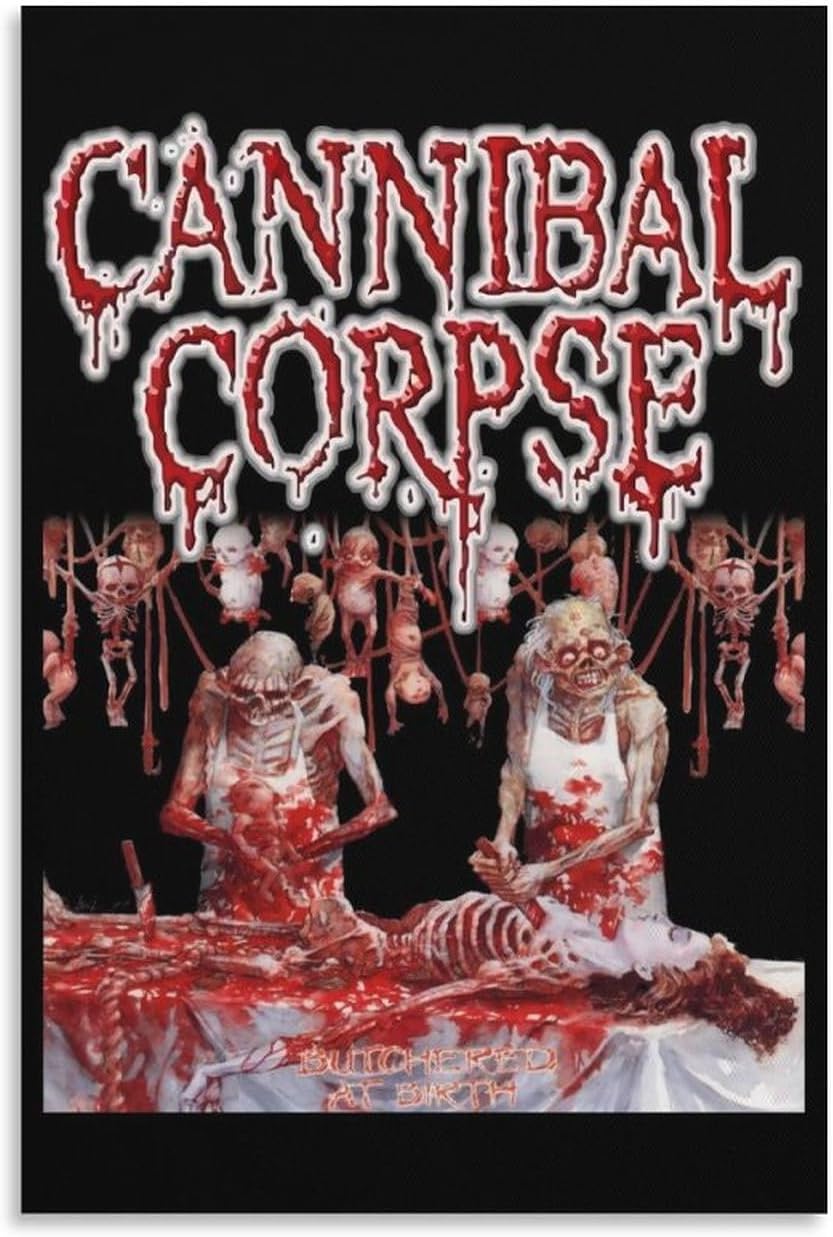 Horror Art Posters Cannibal Corpse Band Music Album Cover Poster Wall Art Paintings Canvas Wall Decor Home Decor Living Room Decor Aesthetic 12x18inch(30x45cm) Unframe-style