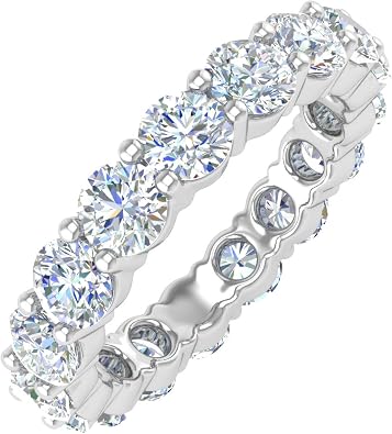 4 Carat Diamond Eternity Wedding Band Ring in 14K Gold - IGI Certified Value Collection