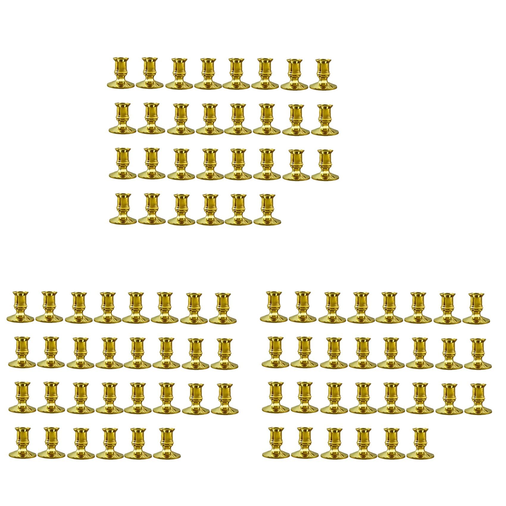 Vjsujehgy 90PCS Gold Pillar Candle Base Taper Candle Holder Candlestick Christmas Decor