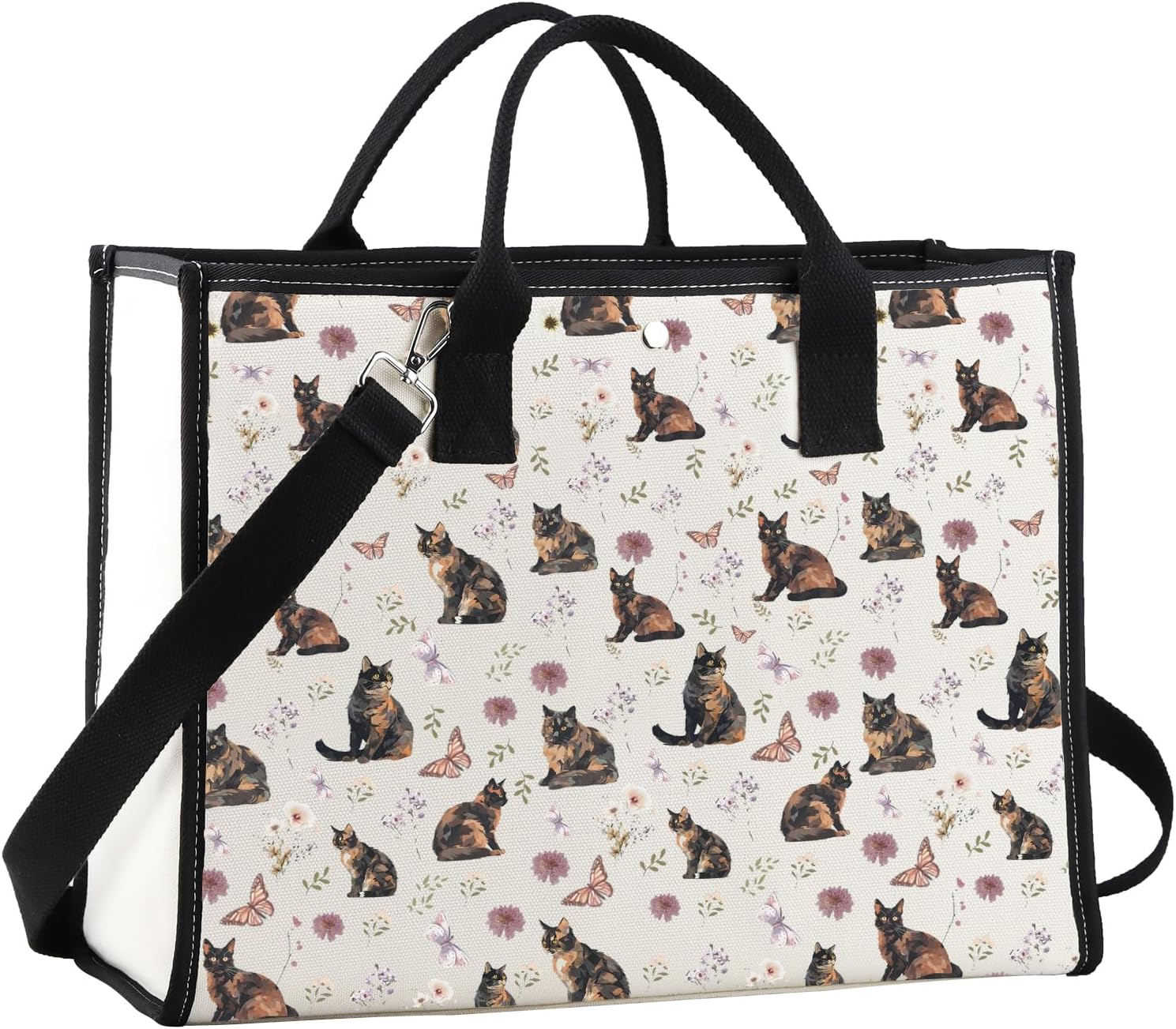 G2TUP Tortoiseshell Cats Tote Bag Tortoiseshell Cat Themed Gifts Tortie Cats Mom Shoulder Bag Tortie Cat Gifts