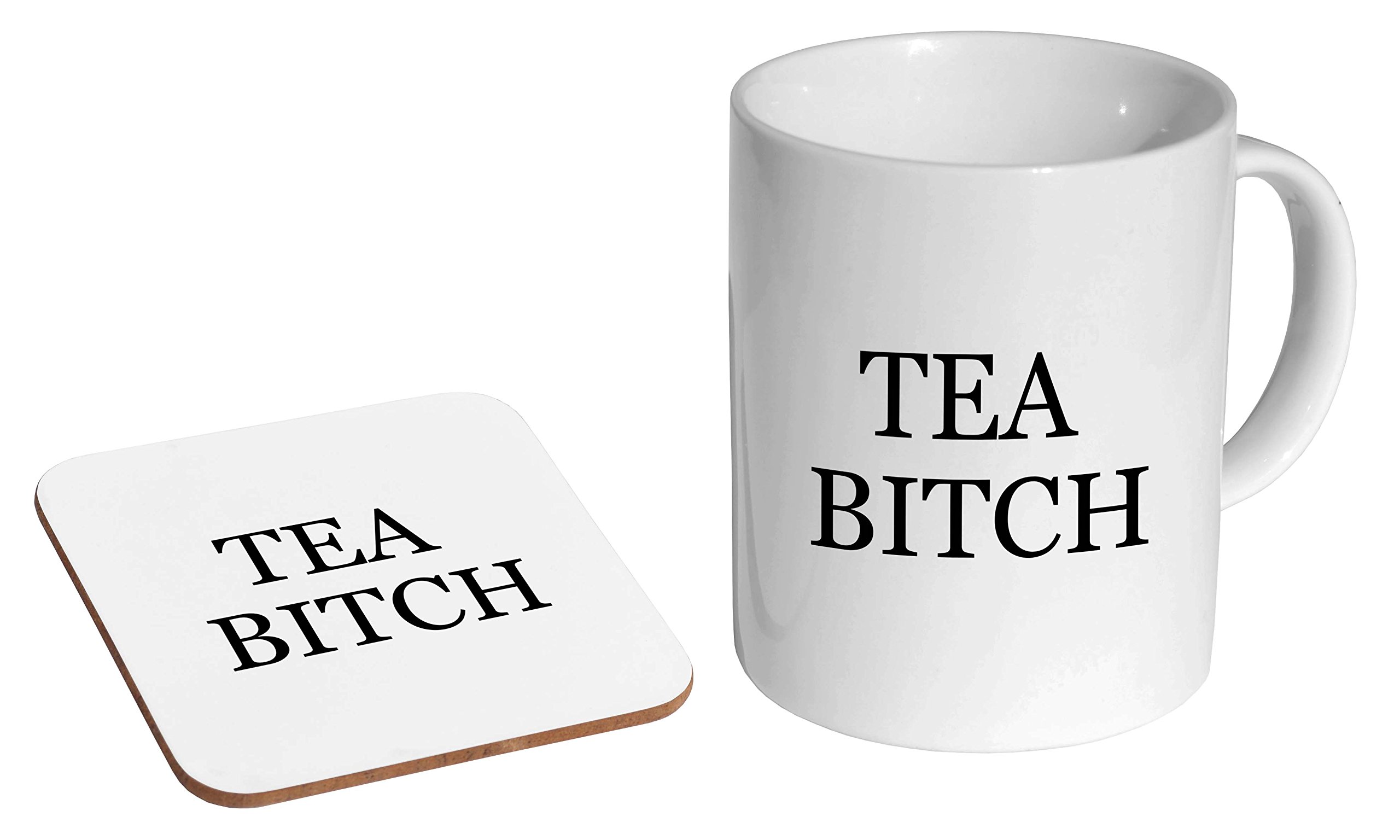 Mugmart White Tea Bitch Novelty Ceramic Coffee Mug + Coaster Gift Set …