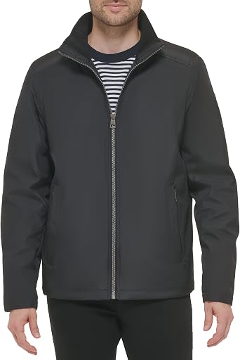 Calvin Klein Mens Stand Collar Poly Jacket