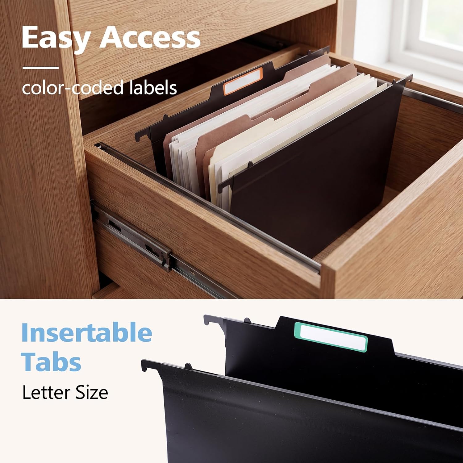 Plastic Extra Capacity Hanging File Folders, 4" Expansion Hanging Organizer image 4