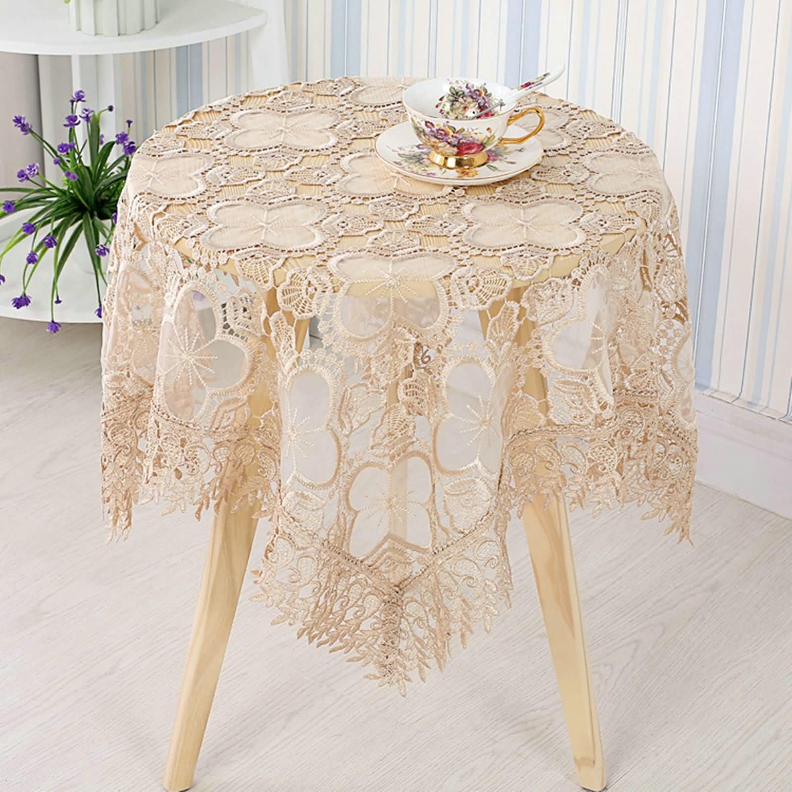 Poliester Obrus Khaki Mały Kwadratowy 110 x 110 cm