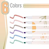 Vista 2 de Mr. Pen- Aesthetic Highlighters, 6 pcs, Chisel Tip, Muted Pastel Colors, Boho Theme No Bleed Bible Highlighter Pastel Pastel apagado