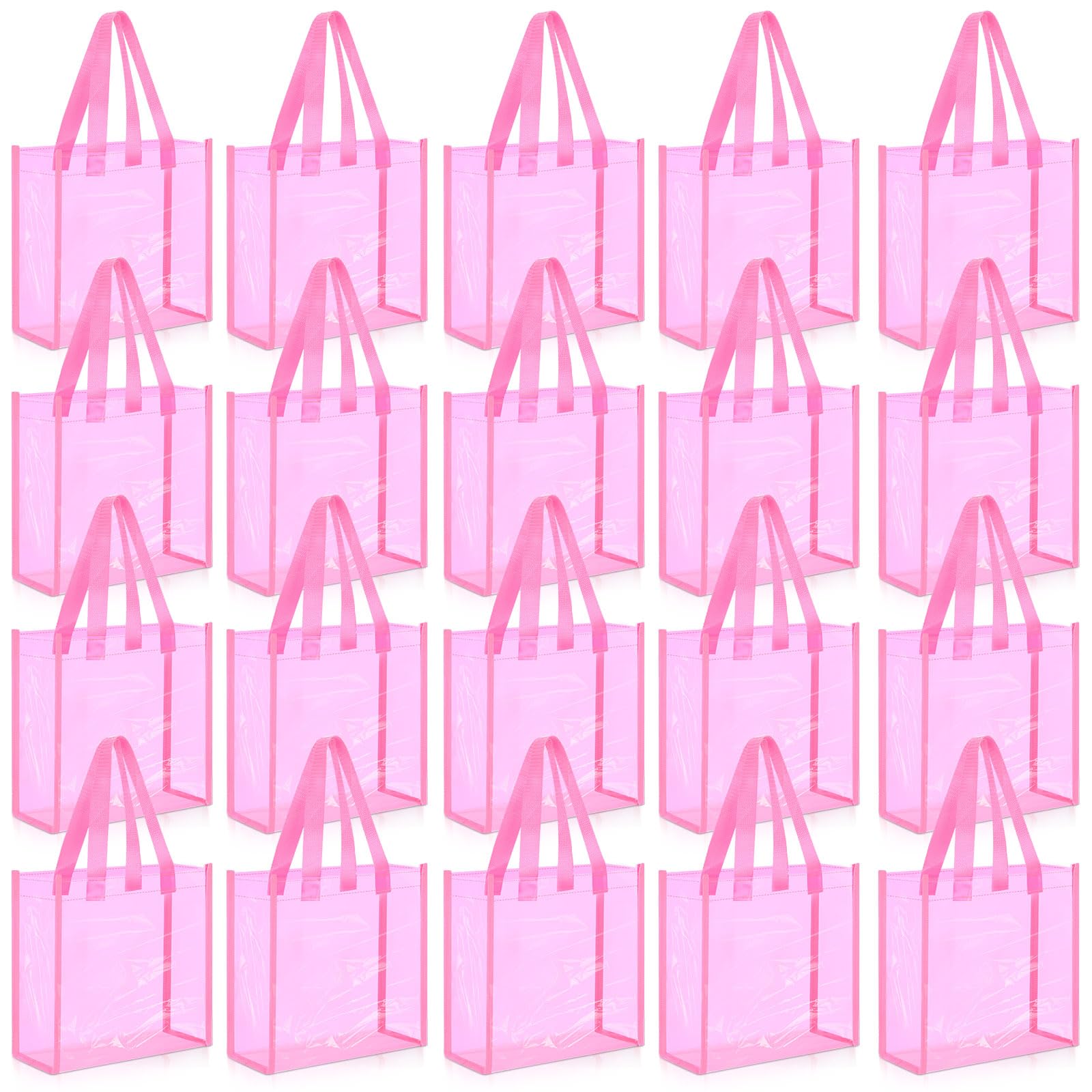 Paterr 20 Pack Plastic Clear Tote Bags 10 x 10 x 4 Inch Stadium Approved Gift Bag with
