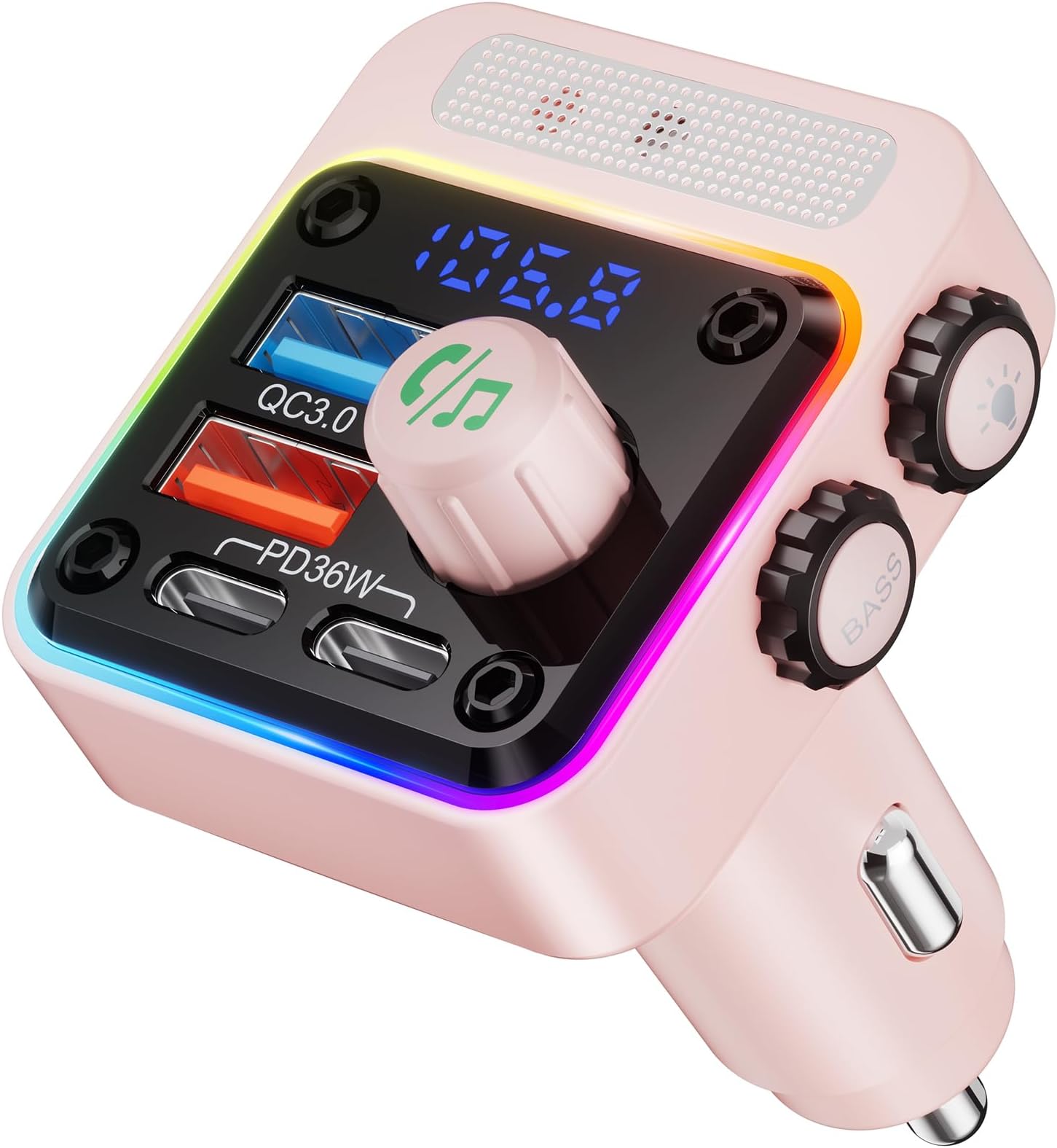Upgraded Bluetooth FM Transmitter, Wireless Radio Adapter