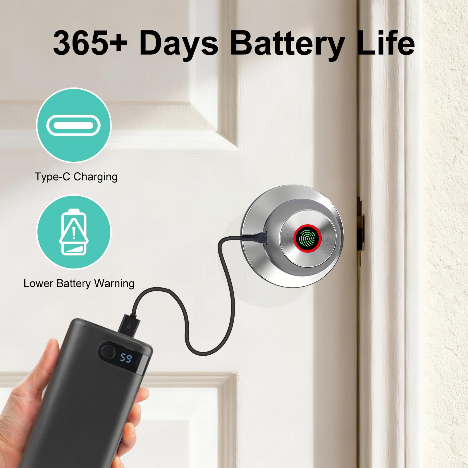52HZ Smart Fingerprint Door Lock - Keyless Entry -5 52HZ Smart Fingerprint Door Lock - Keyless Entry -5