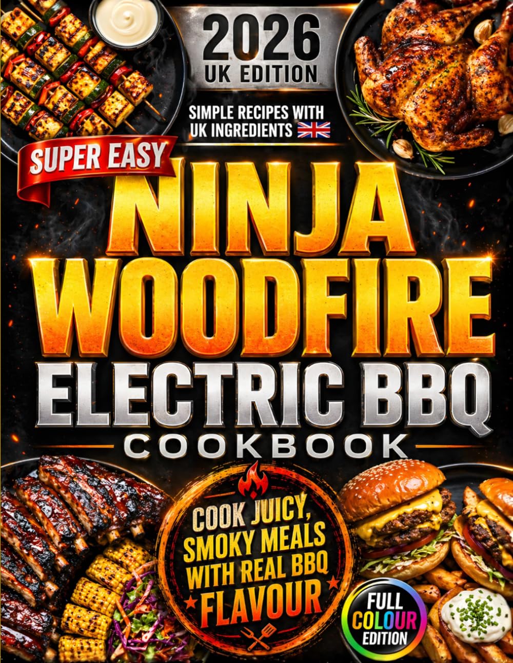 Super Easy Ninja Woodfire Electric BBQ Cookbook: Cook Juicy, Smoky, Crowd-Pleasing Meals with Real BBQ Flavour | Easy UK Woodfire Recipes with the Right Functions, Times, Temperatures and Smoke Tips