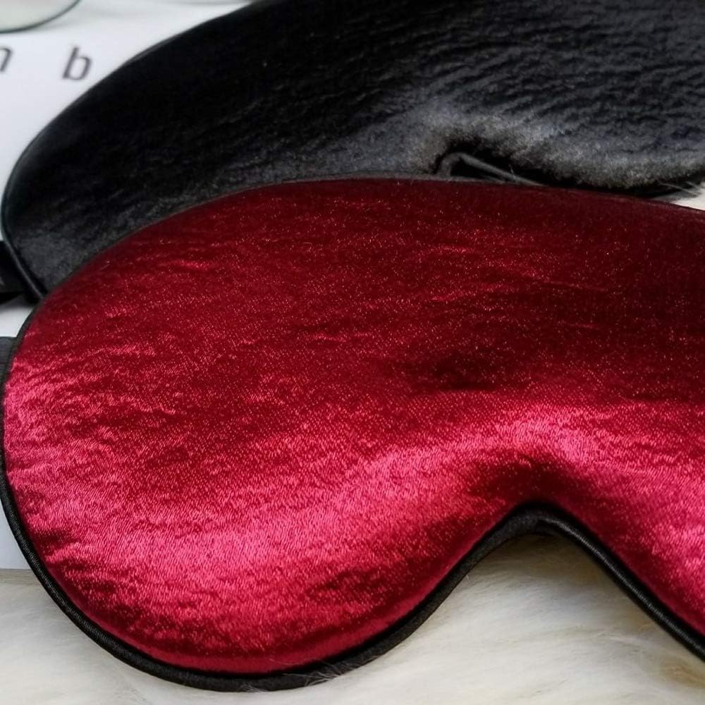 Augenmaske for Schlafen, Schlafhilfe, Augenbinde, 2 Farben, Augenmaske, bequem, ultraweiches Baumwolltuch mit verstellbarem Riemen, perfekt for Schlafen, Entspannen und Reisen (schwarz) (Farbe: Rot, G
