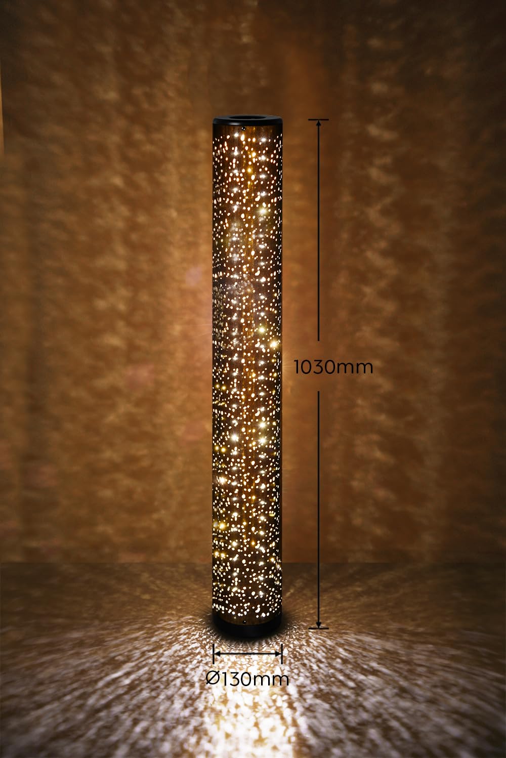 Reality Leuchten LED Stehleuchte Taco R42801002, Schirm Stoff, inkl. 8 Watt LED, Starlight Effekt |