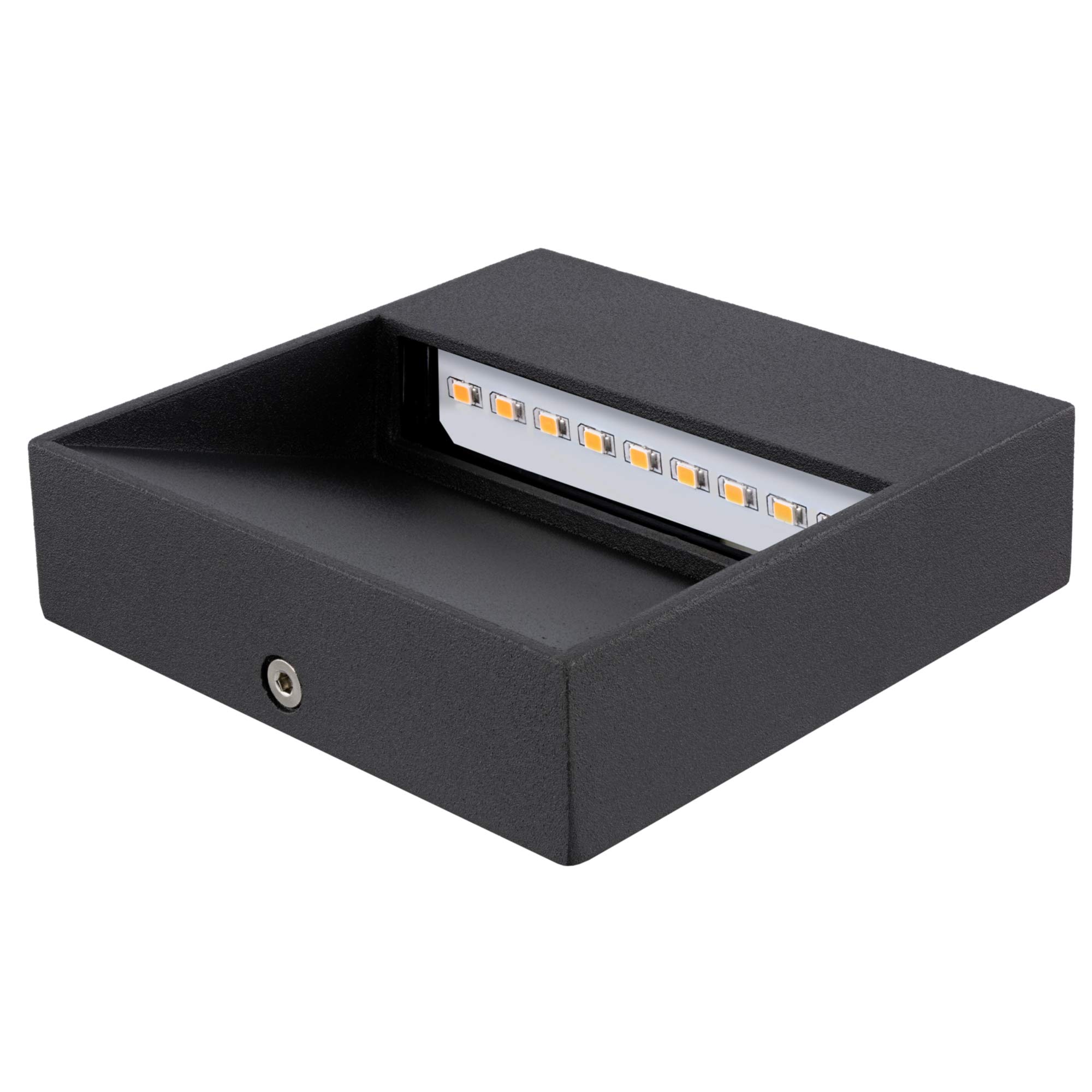 SSC-LUXon 4 Stück LED Design Wandleuchte KEILA anthrazit - Wand- & Treppenleuchte IP54 für Außen & Innen 1,7W warmweißes Licht