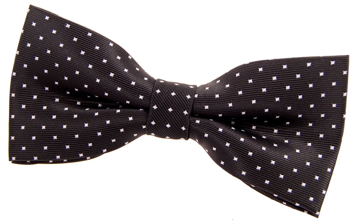 Retreez Men Pin Dots Woven Microfiber Pre-tied Bow Tie (4.5