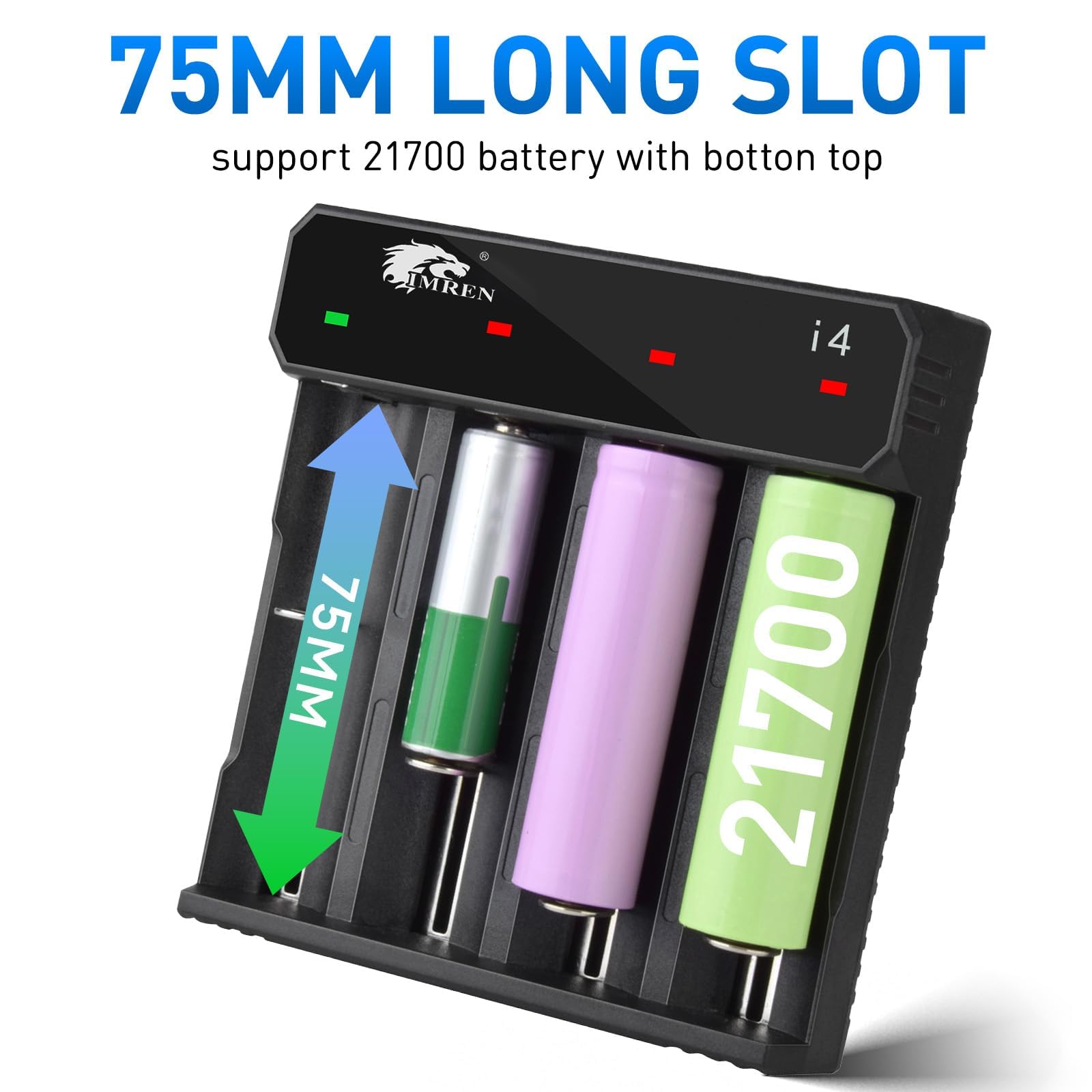 Amazon.com: IMREN 26650 Battery Charger, 4Bay 26650 Fast 3.7V Battery  Charger for 18650 18500 18350 17650 17670 17500 20700 21700 26650 Batteries  (4 Bay) : Electronics