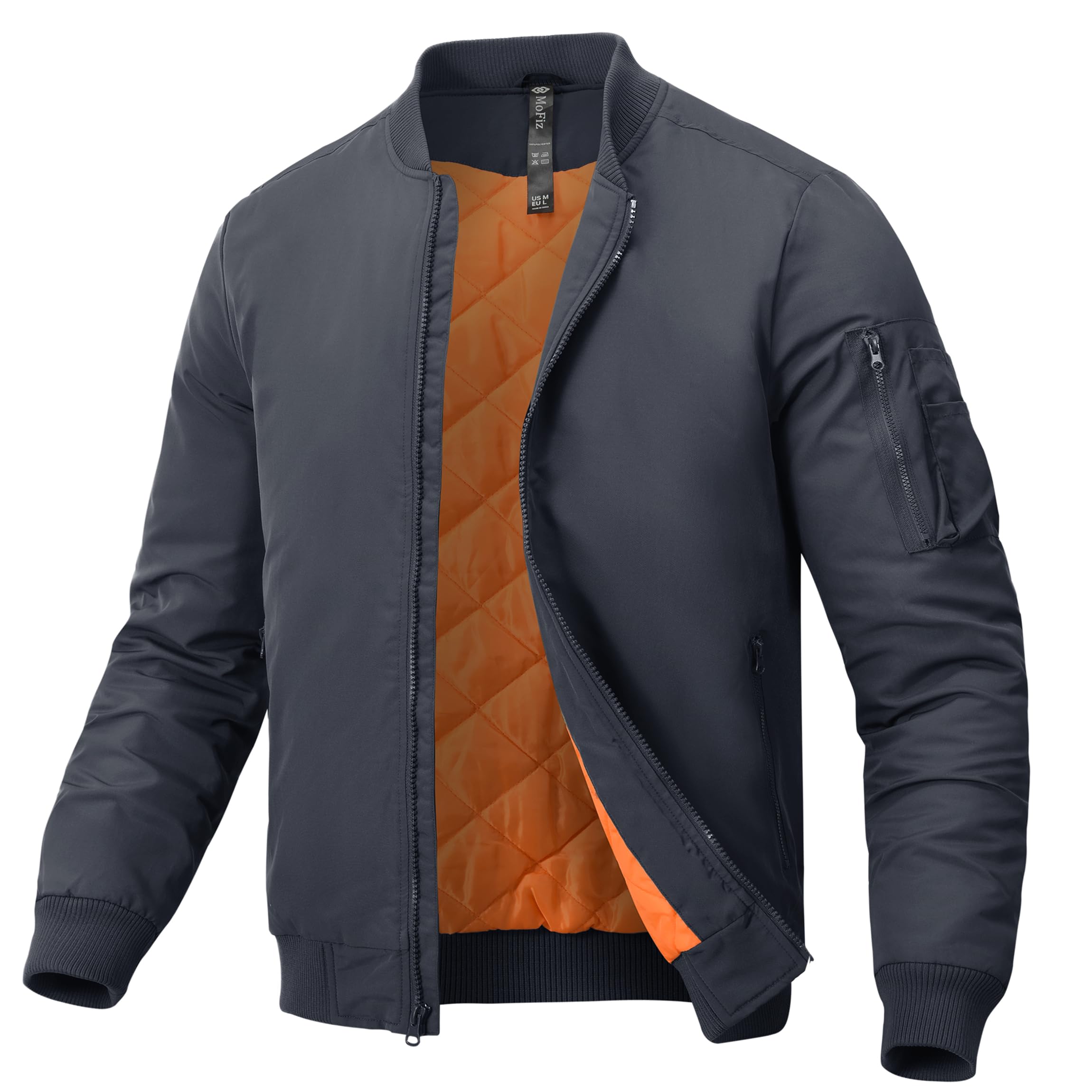 MoFiz Giacca Bomber Uomo Militare Invernale Caldo Giubbotto Imbottito Spesso Giacche da Pilota Aviatore con Tasche Multiple a Zip