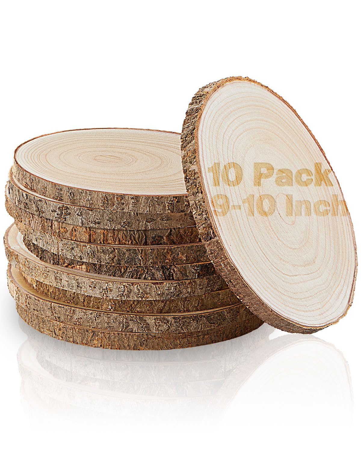 SANYOUNG 10 Pcs 9-10 Inch Wood Slices