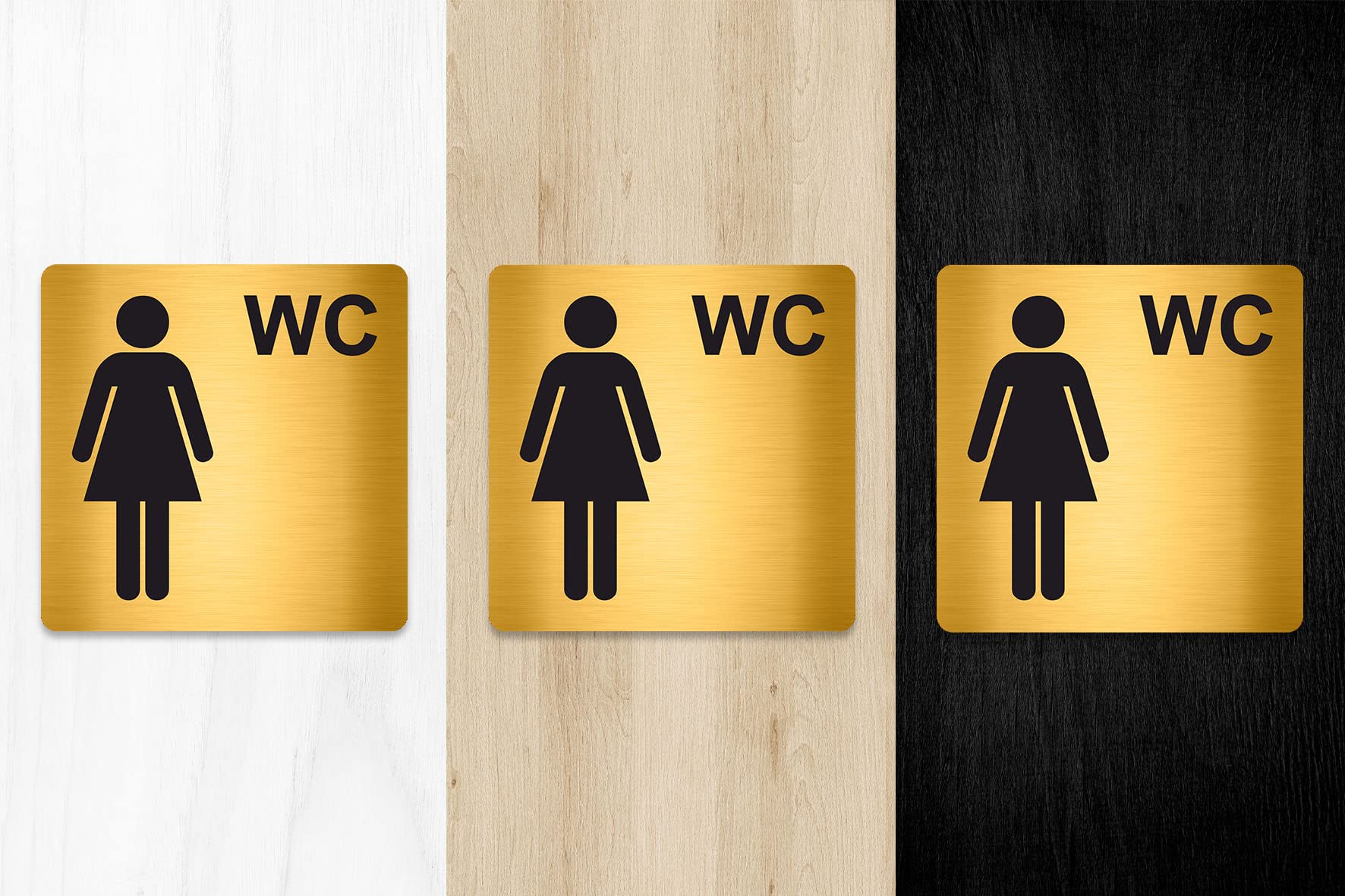 Please Do Not Flush Sign - Brushed Gold Bathroom Etiquette Sign (2x8 Inches)