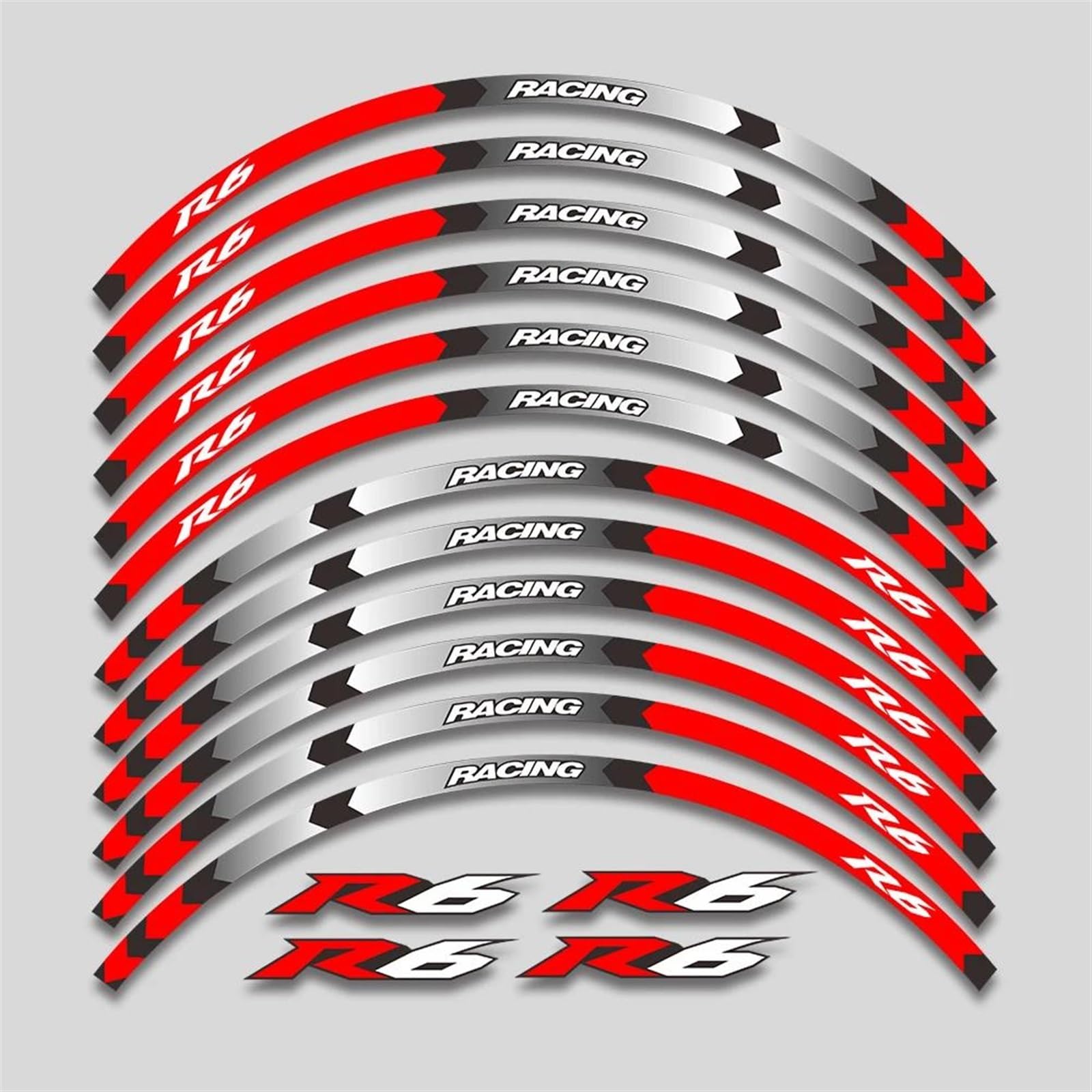Motorcycle Wheel Sticker Racing Rim Stripe Decal Decoration Accessories for Yamaha YZF R6 YZFR6(Style 4)