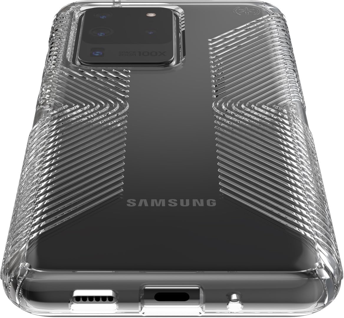 Speck Presidio Perfect Clear with Grip Samsung Galaxy S20 Ultra Case, Clear (136388-5085)