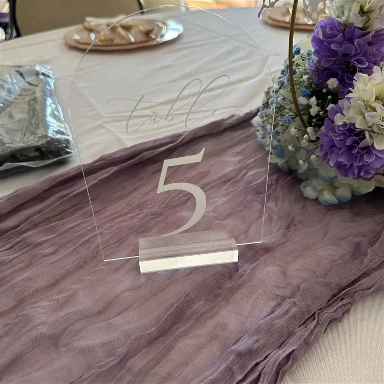 Segnale di Numero del Tavolo 10pcs Arched Acrylic Sheets with Stand DIY Arch Sign Blank for Wedding Menu Drink Bar List Signs Event Parties
