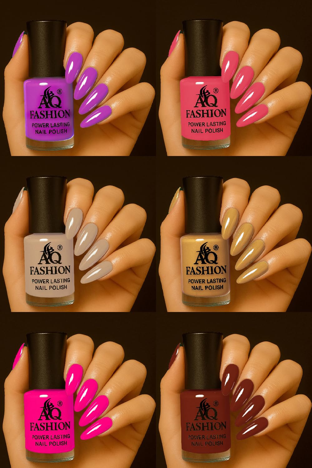 Nail Polish Set, 6 Glossy Shades, Power Lasting Formula, 54ml-image-0