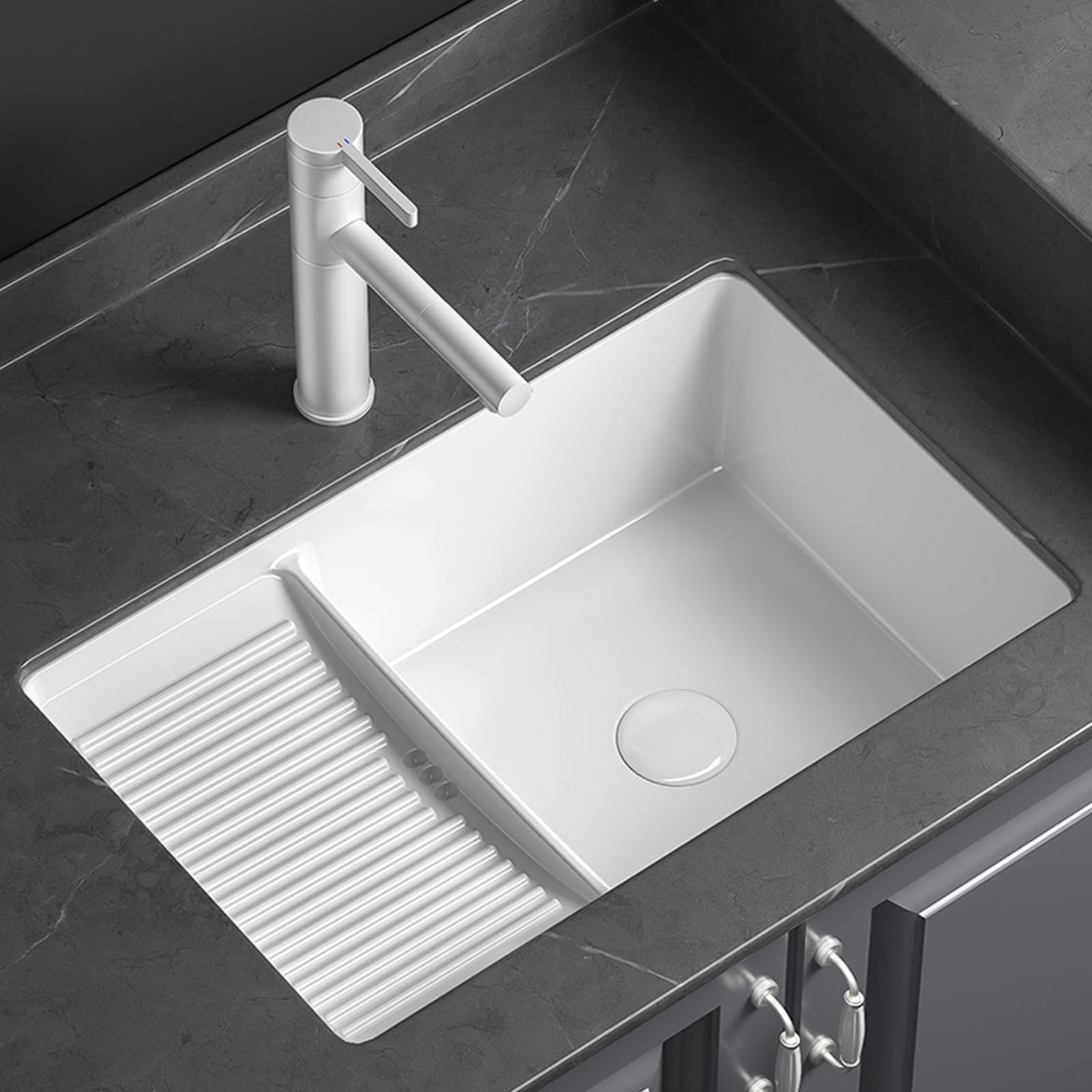 ウォッシュボード Ceramic laundry sink wiht washboard,undermount bathroom