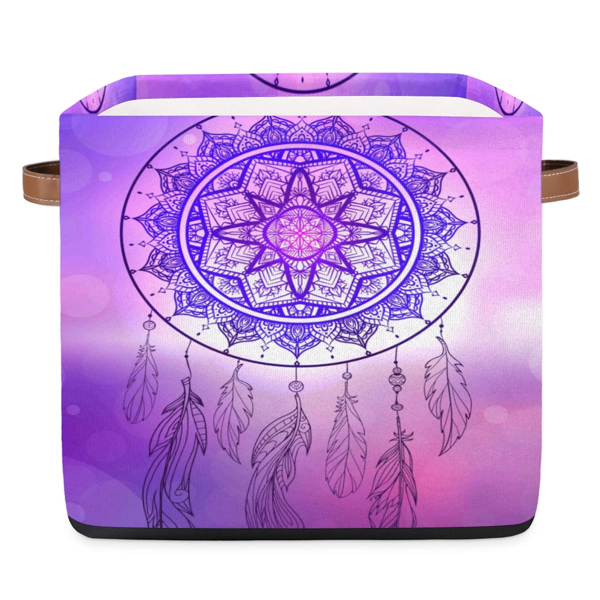 13x13x13 Storage Cube Bins Fashion Dream Catcher Storage Cubes 13 inch Collapsible Storage Bins Cubby Storage Baskets for Organizing Shelf Cabinet Bookcase Boxes