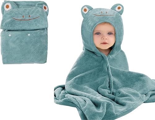 Miniatura 8 de Toalla de baño para niños pequeños con capucha de 27.5 x 55 pulgadas, ultra absorbente, suave, toalla de ducha para niños y niñas, Marrón